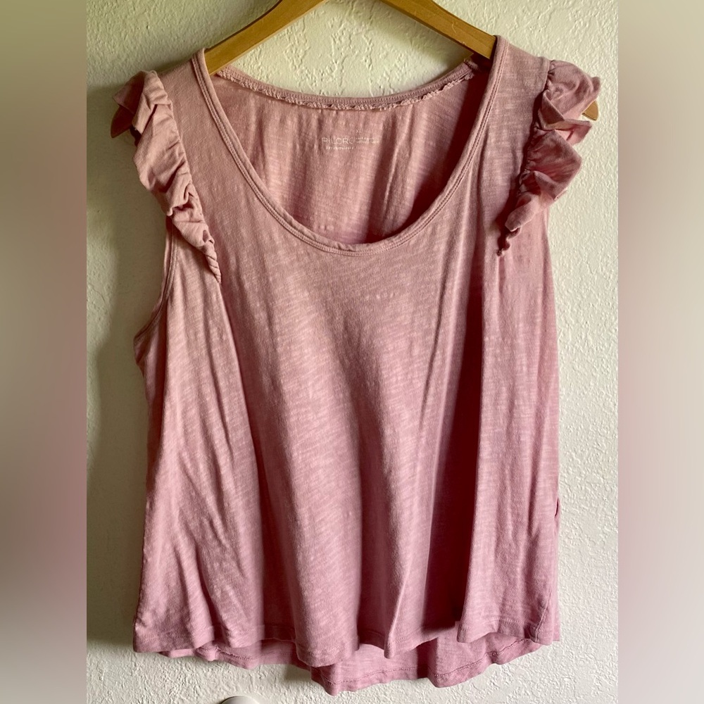 3/$20! PILCRO Pink Ruffled Tank Top